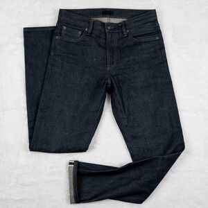 Uniqlo Jeans Mens 30x32 Blue‎ Selvedge Straight Leg Dark Wash Denim